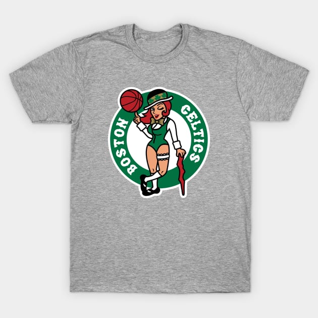 Boston Lady Celtics T-Shirt by Carl Cordes